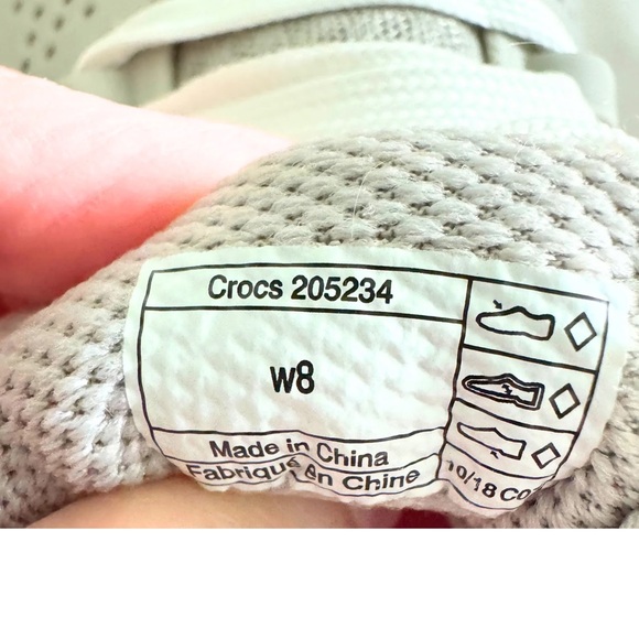 CROCS Women's LiteRide Gray and Pink Pacer Sneakers - Picture 9 of 9